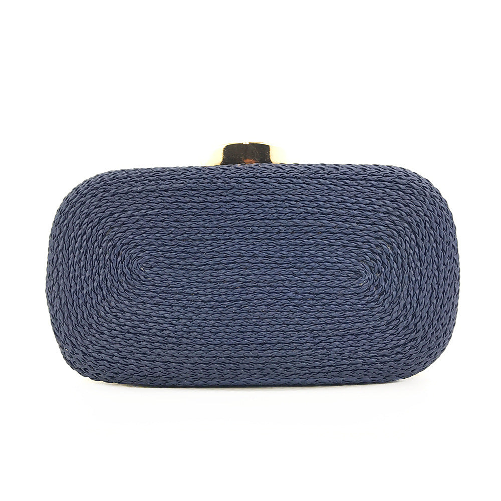 Women Woven Evening Clutch Bag | Handmade Braided Handbag with Golden Chain Strap, Elegant Chain Shoulder Bag for Party, 2026 New Summer Collection, Versatile Daily Tote Bag, Solid Color, Zipper Closure