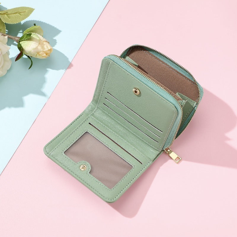 Short Women's Wallet Female Cute Mini Korean Version Female Student Zipper Coin Bag Change Bag Small Card Bag Wholesale