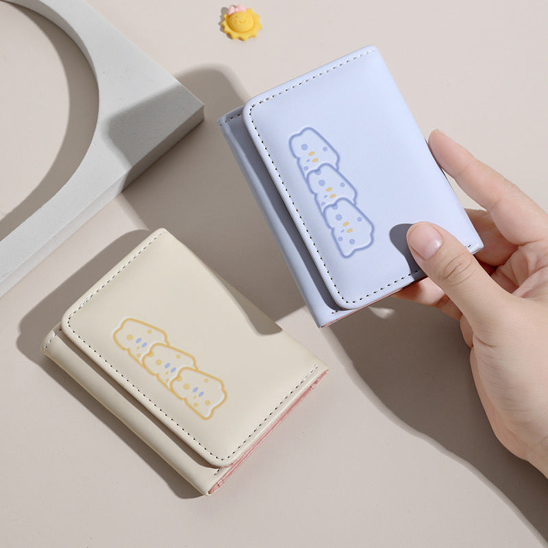 Cheese Cheese Tri-Fold Wallet Suitable for Females & New Students - Large Capacity Retro Vintage Card Holder with Card, Compact for, Travel, Everyday Use, Cute Cartoon Case for, Credit Cards, Cash Storage