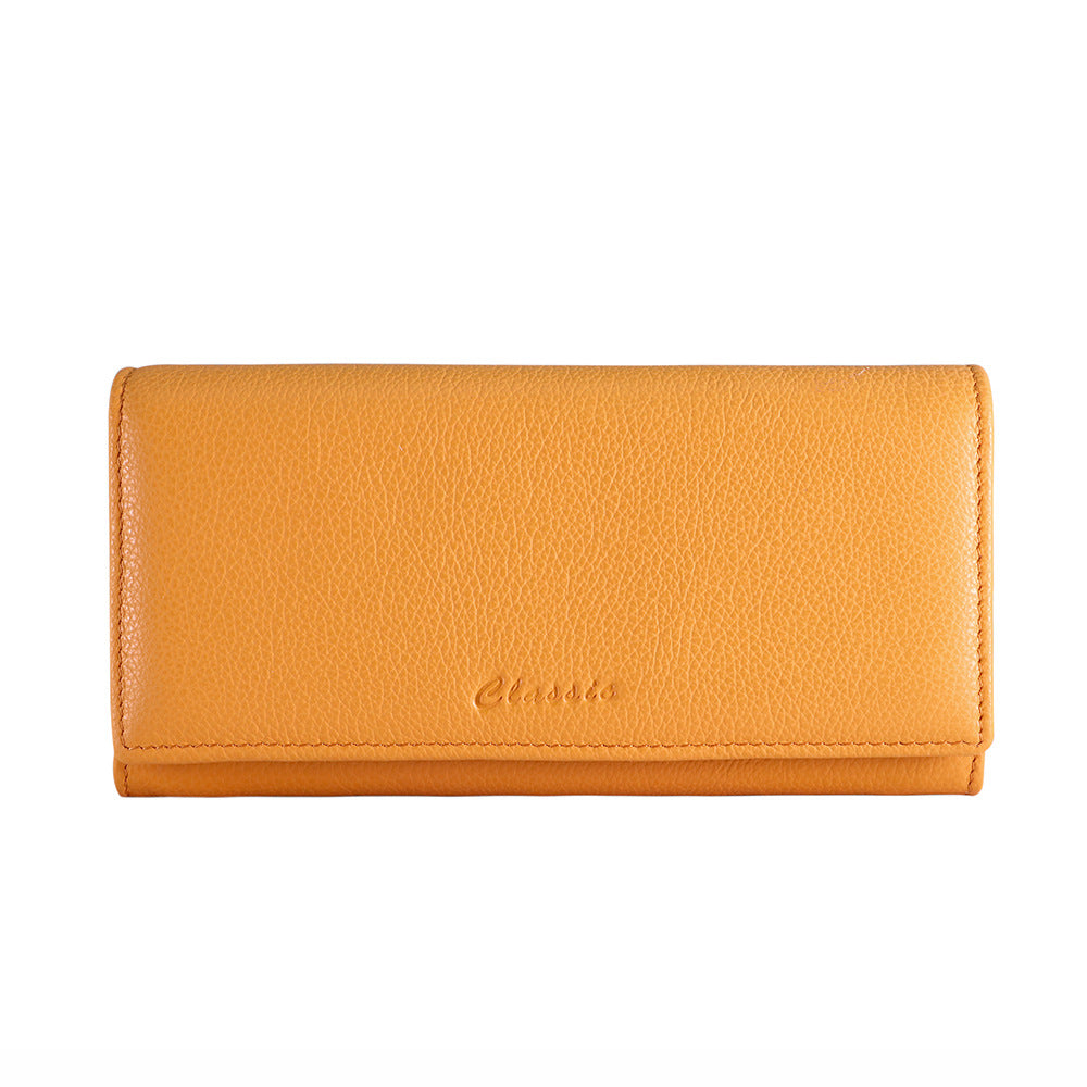 Long Genuine Leather Wallet with Multiple Card Slots, Top-Grain Cowhide, Alligator Emobossed, Clutch Style, Women'S Long Wallet, Large Capacity