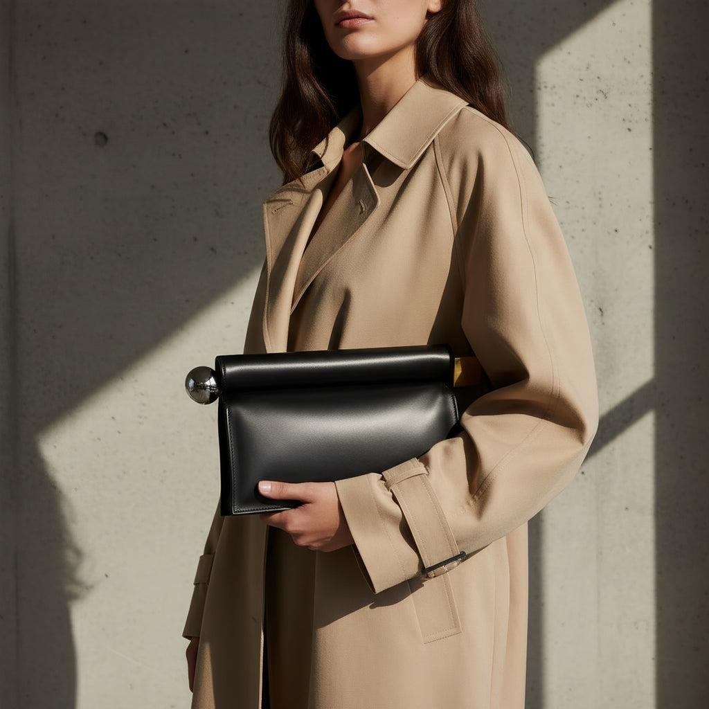 Fashionable Women'S Clutch Bag Multifunctional Foldable Evening Bag with Metal Decoration Crossbody Bag for Banquets And Parties