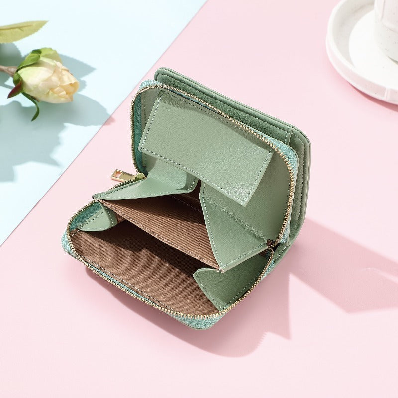 Short Women's Wallet Female Cute Mini Korean Version Female Student Zipper Coin Bag Change Bag Small Card Bag Wholesale