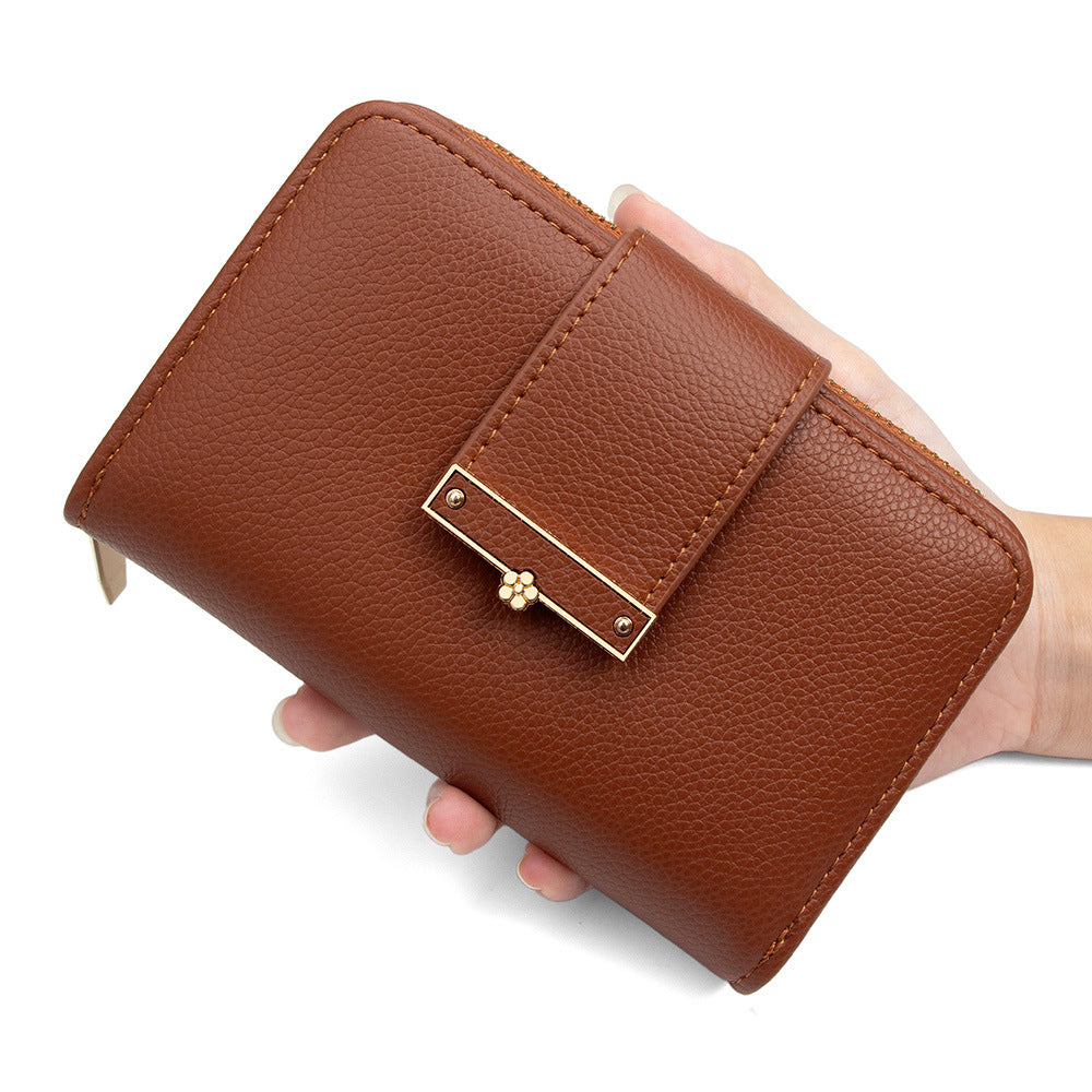New Women's Short Wallet, Multi-card Position Card Bag, ID Bag, Zipper Change Bag, Clutch Bag.