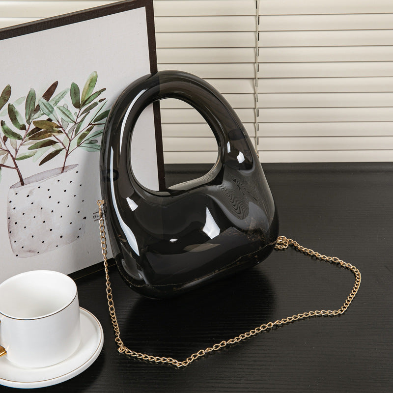 Sparkling Sequin Acrylic Bucket Bag with Snap Closure - PVC Suitable for Parties, Weddings, Night Out - Euro-American Style Evening Clutch, \u002F Fashionable Blinder for Daily Use