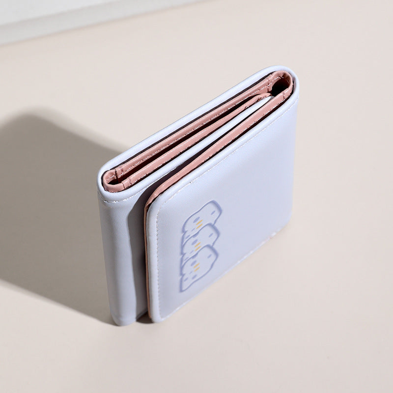 Cheese Cheese Tri-Fold Wallet Suitable for Females & New Students - Large Capacity Retro Vintage Card Holder with Card, Compact for, Travel, Everyday Use, Cute Cartoon Case for, Credit Cards, Cash Storage