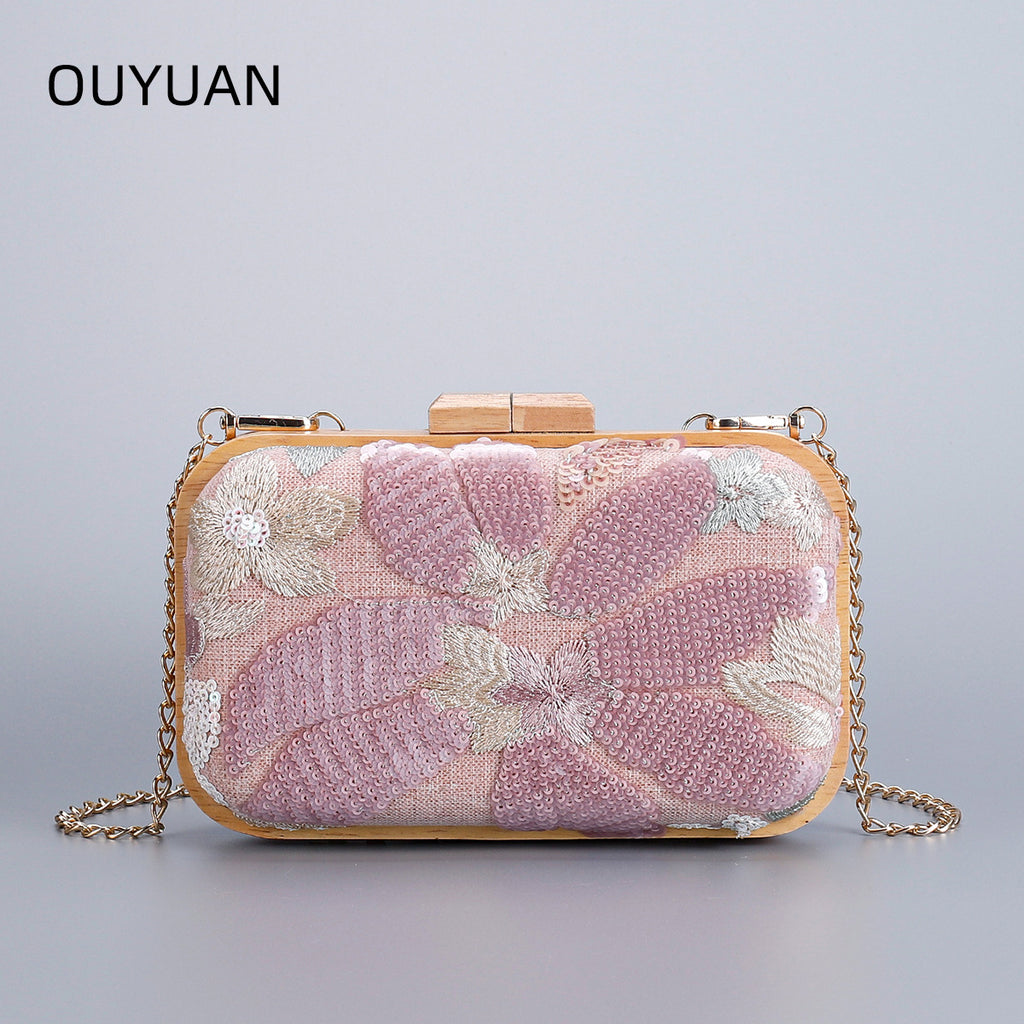 2025 Main Promotion Hot-Selling Spring Summer New Embroidered Sequin Evening Clutch Handbag Women'Chain Shoulder Bag