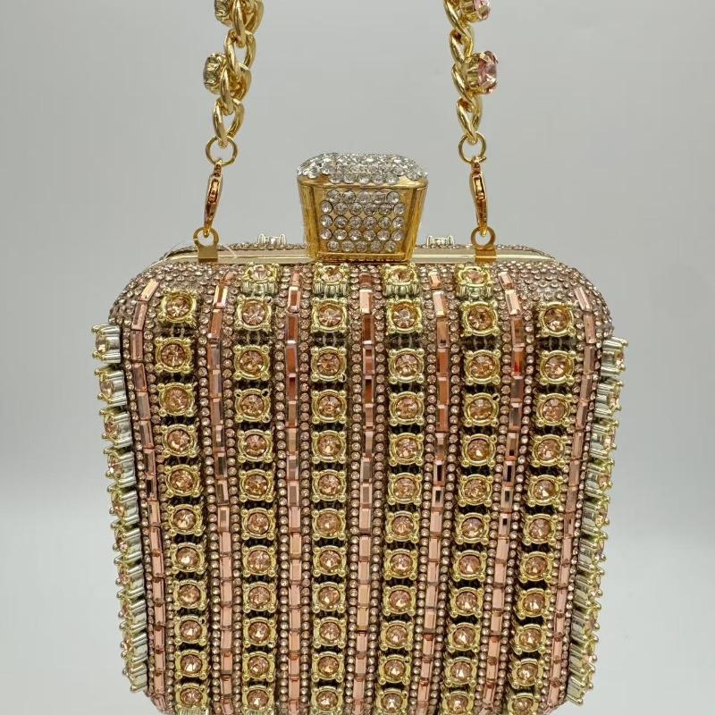 1pc Solid Color Apricot Handheld Evening Bag with Liner | Elegant Party Accessory